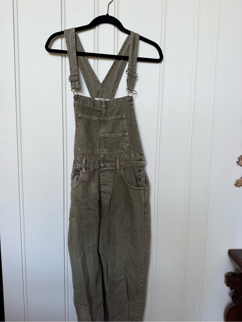 Free People Women’s Olive Green Utility Overalls